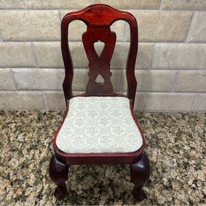 Doll Chair - Kingstate The Dollcrafter - Wooden Padded Queen Anne Doll Chair